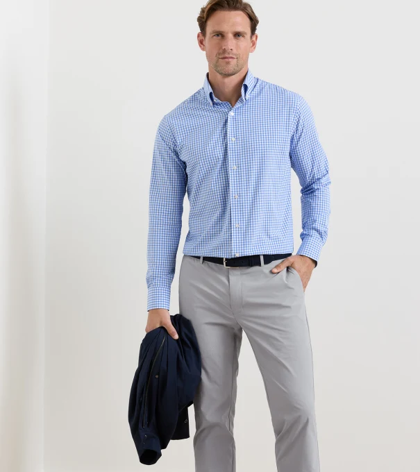 Bienville Performance Poplin Sport Shirt in Dusk Blue