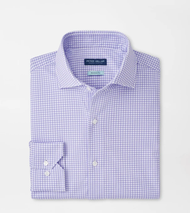 Excursionist Flex Gingham Sport Shirt in IRIS MIST