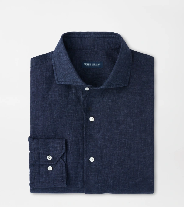 Astino Lino Shirt in Navy