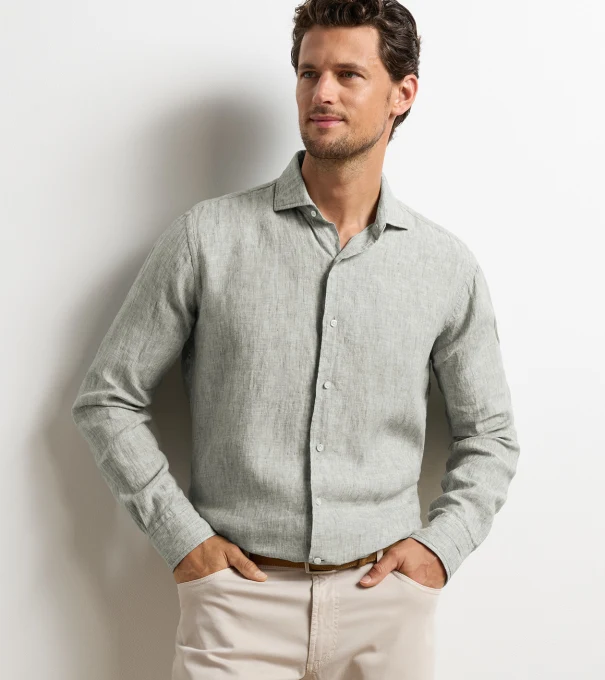 Astino Lino Sport Shirt in Willow