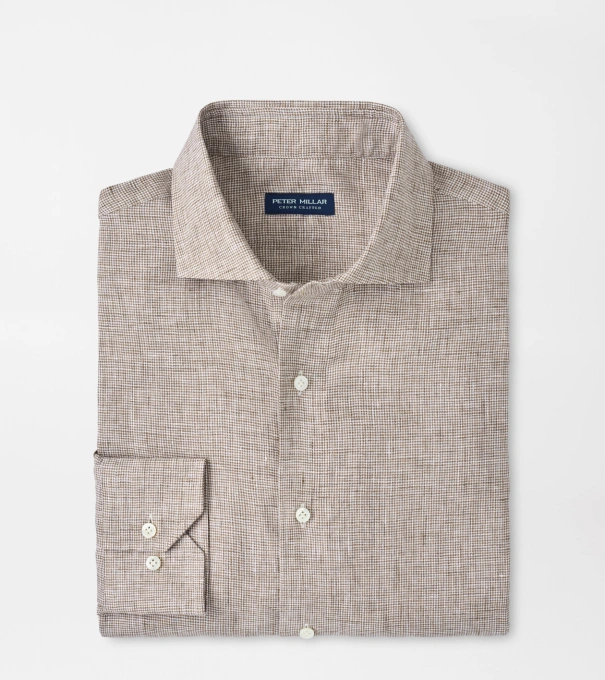 Astino Lino Check Shirt in SUMMER DUNES