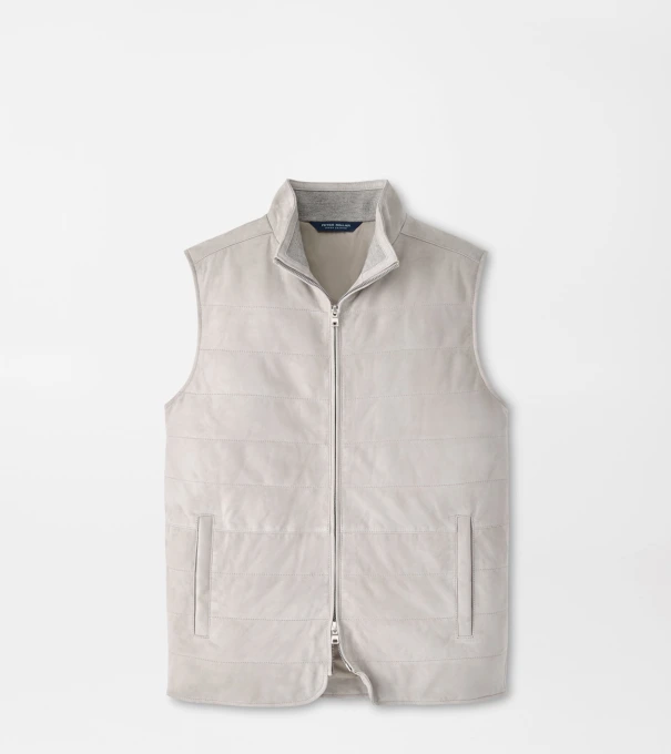 Featherweight Suede Vest in British Grey