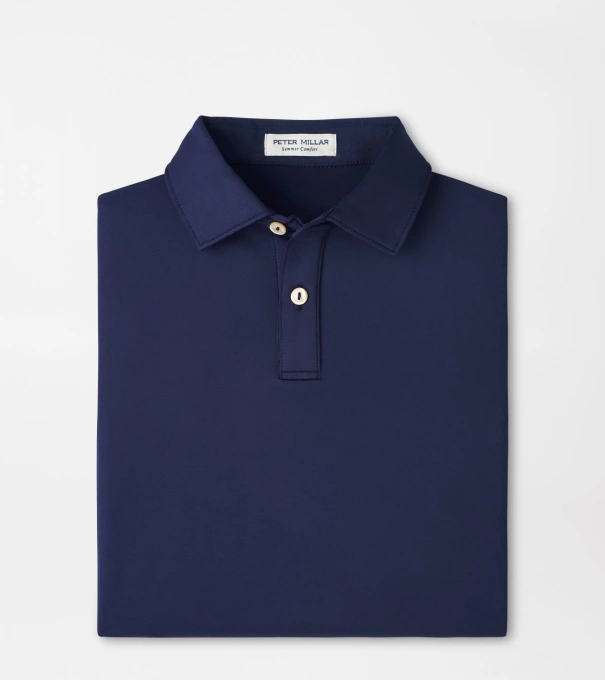 Solid Youth Performance Jersey Polo in Navy