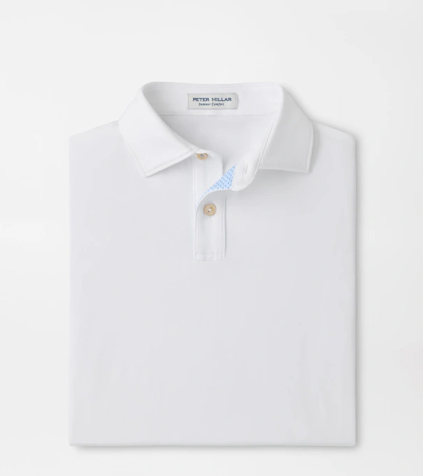 Solid Youth Performance Jersey Polo in White