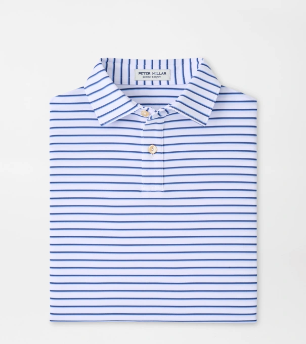 Dunnes Youth Performance Jersey Polo in White/Windsor Blue