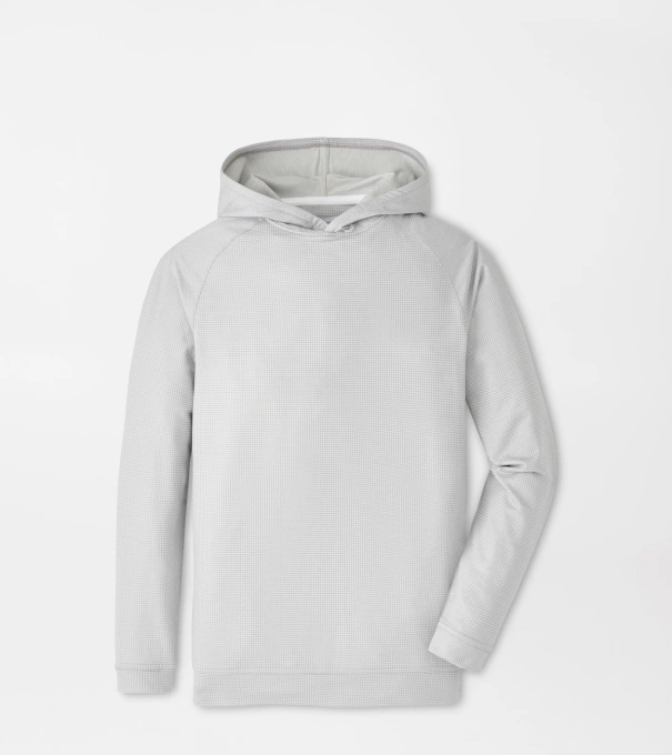 Pine Youth Houndstooth Performance Hoodie in Gale Grey