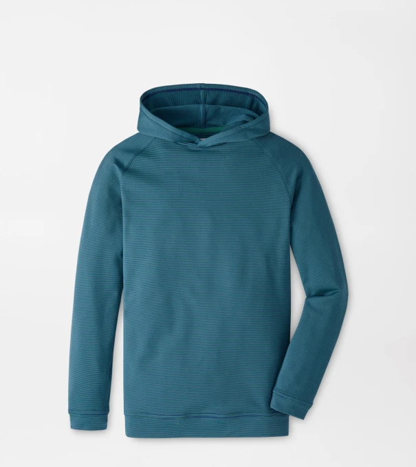 Pine Youth Sugar Stripe Performance Hoodie in Sport Navy