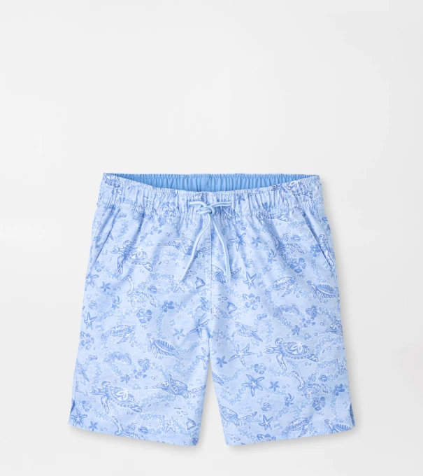 Oahu Youth Swim Trunk in Stream Blue