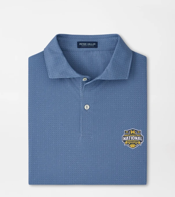 Michigan National Champion Alder Performance Jersey Polo in STORM