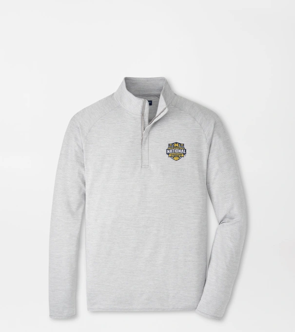 Michigan National Champion Stealth Stripe Performance Quarter-Zip in Gale Grey