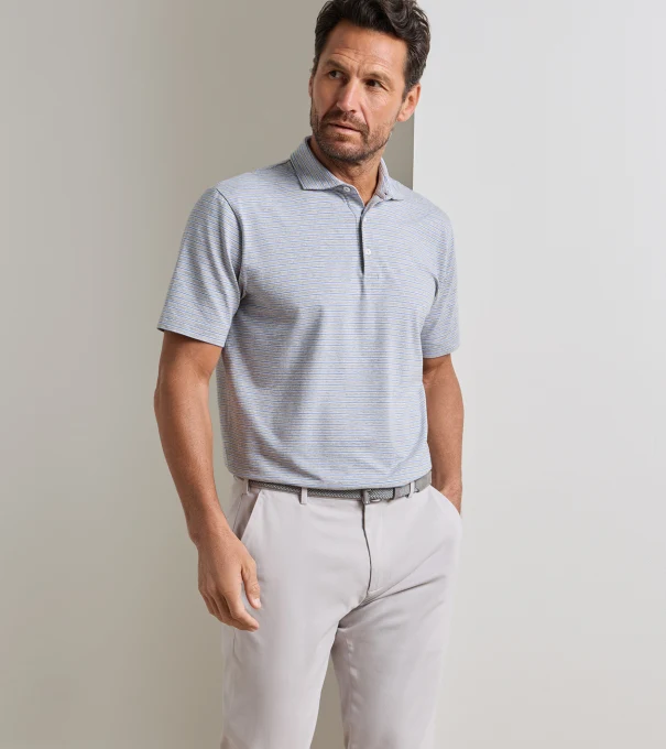Tripp Crown Flex Cotton Short-Sleeve Polo in GREY HEATHER