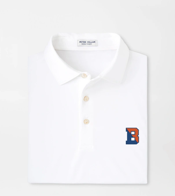 Bucknell Solid Performance Jersey Polo in White