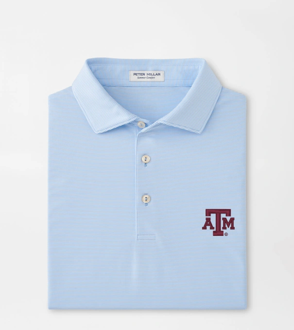 Texas A&M Jubilee Performance Jersey Polo in Cottage Blue