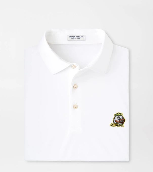 Oregon Solid Performance Jersey Polo in White