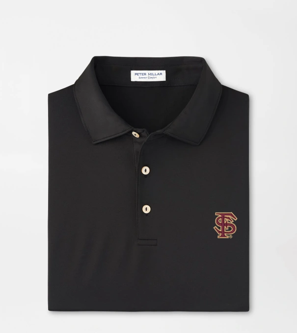 Florida State Solid Performance Jersey Polo in Black