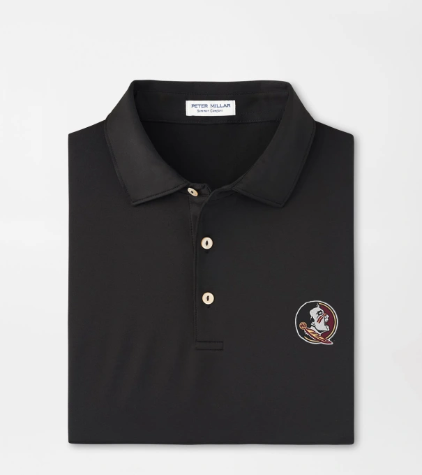 Florida State Seminole Solid Performance Jersey Polo in Black