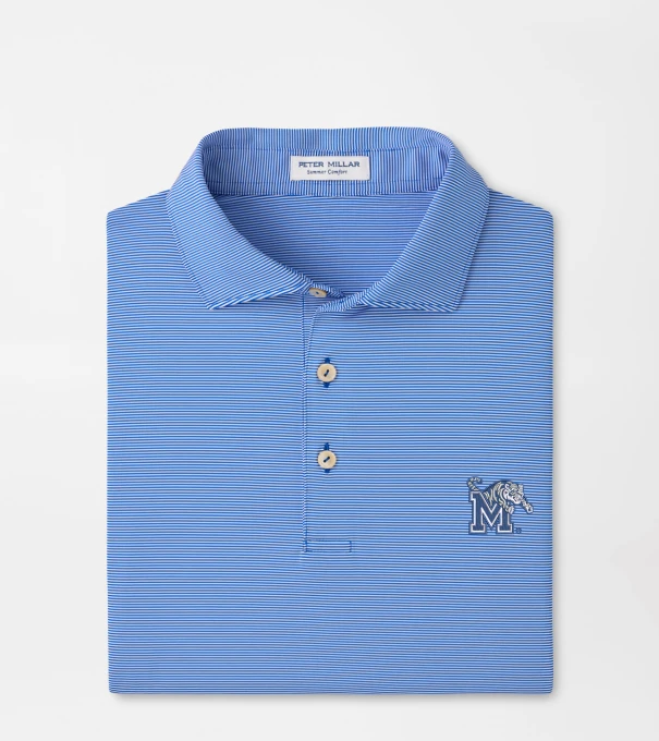 Memphis Jubilee Stripe Performance Polo in Blue3