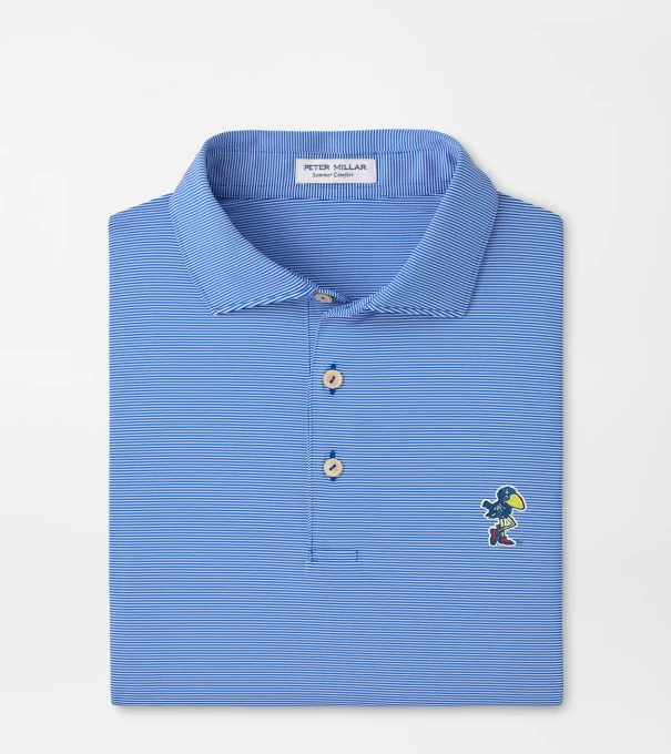 Kansas Vault Jubilee Stripe Performance Polo in Blue3