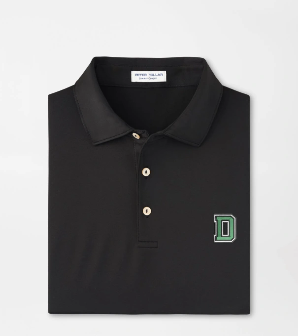 Dartmouth Solid Performance Jersey Polo in Black