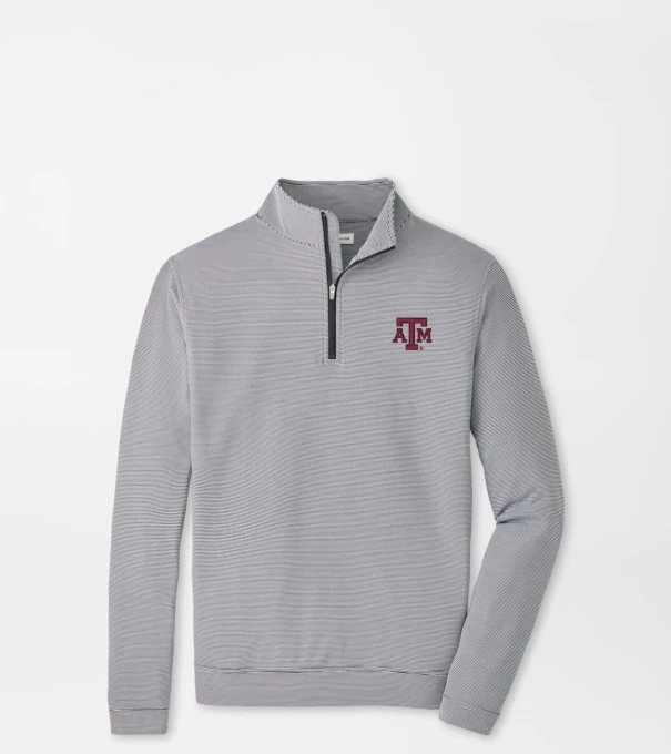 Texas A&M Perth Sugar Stripe Performance Quarter-Zip in Black/White