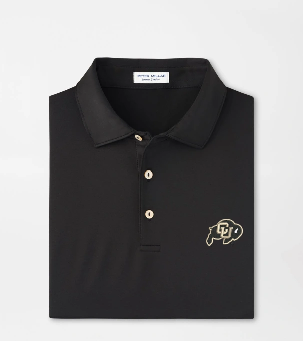 Colorado Solid Performance Jersey Polo in Black