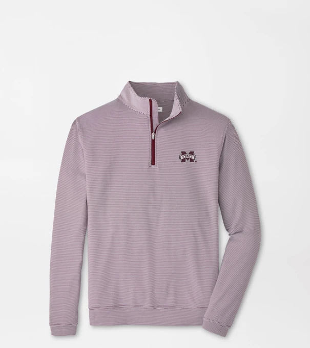 Mississippi State Perth Sugar Stripe Performance Quarter-Zip in Maroon3/White
