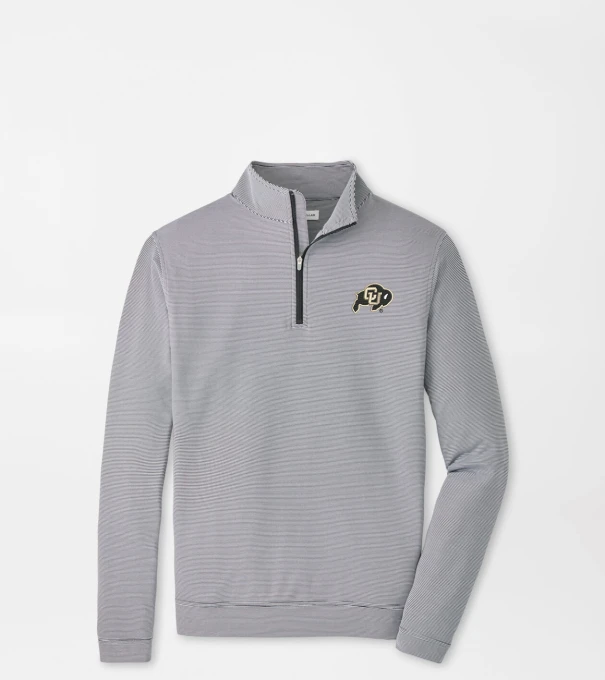 Colorado Perth Sugar Stripe Performance Quarter-Zip in Black/White