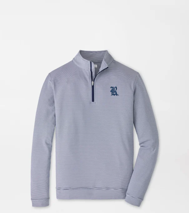 Rice University Perth Sugar Stripe Performance Quarter-Zip in Navy/White