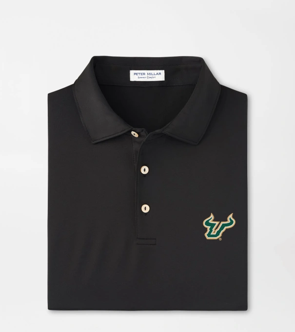 University of South Florida Solid Performance Jersey Polo in Black