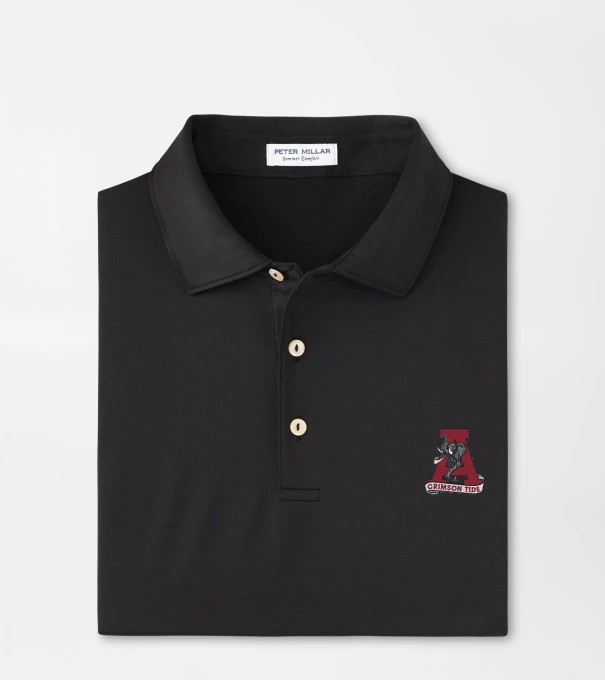 Alabama Vault Solid Performance Jersey Polo in Black
