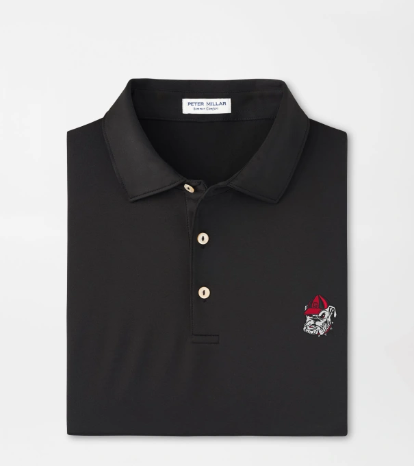 Georgia Bulldog Solid Performance Jersey Polo in Black