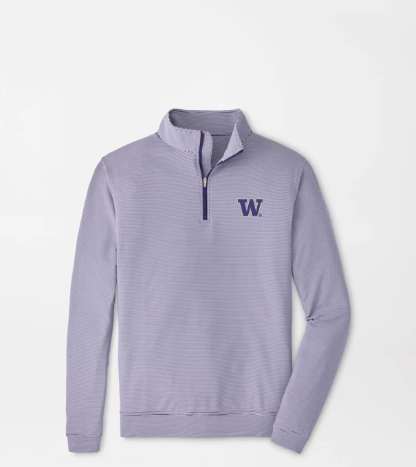 Washington Perth Sugar Stripe Performance Quarter-Zip in Purple2/White