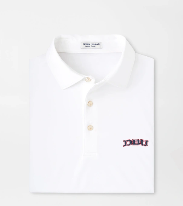 Dallas Baptist University Solid Performance Jersey Polo in White