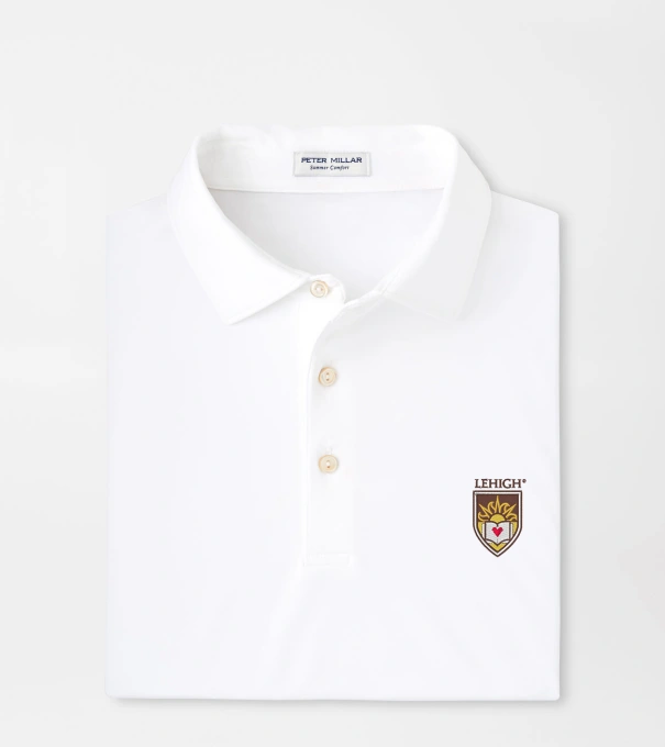 Lehigh Solid Performance Jersey Polo in White