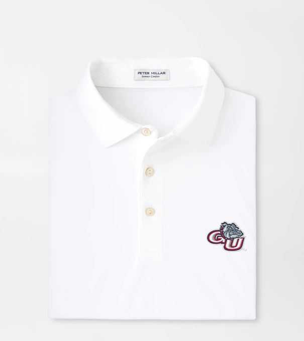 Gonzaga Solid Performance Jersey Polo in White