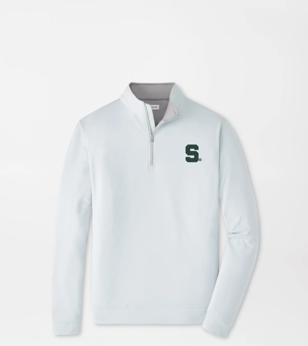 Michigan State Perth Performance Quarter-Zip in British Grey