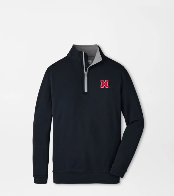 Nebraska Perth Youth Performance Quarter-Zip in Black