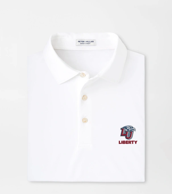 Liberty University Solid Performance Jersey Polo in White