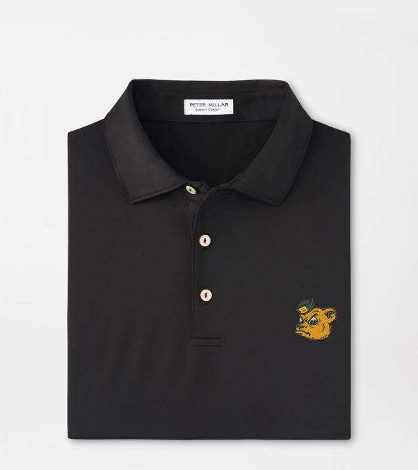 Baylor Vault Solid Performance Jersey Polo in Black