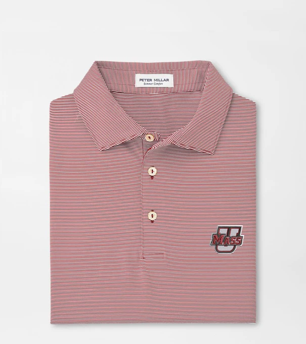UMass Jubilee Stripe Performance Polo in Maroon2