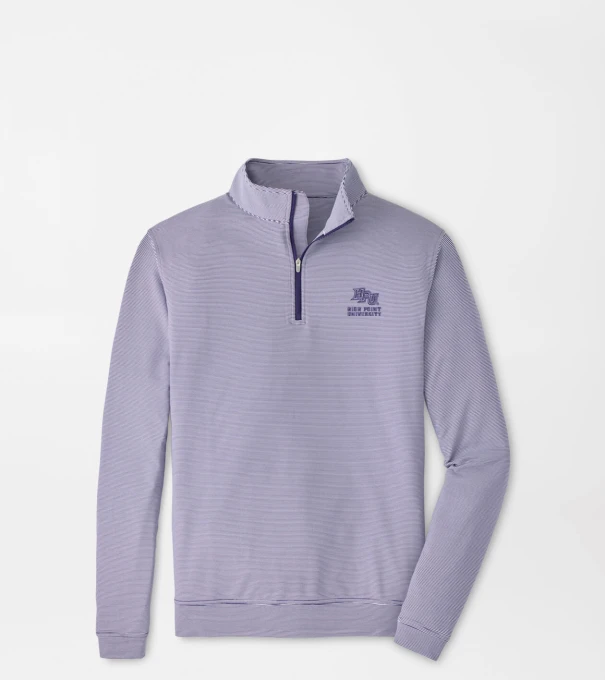 High Point University Perth Sugar Stripe Performance Quarter-Zip in Purple2/White