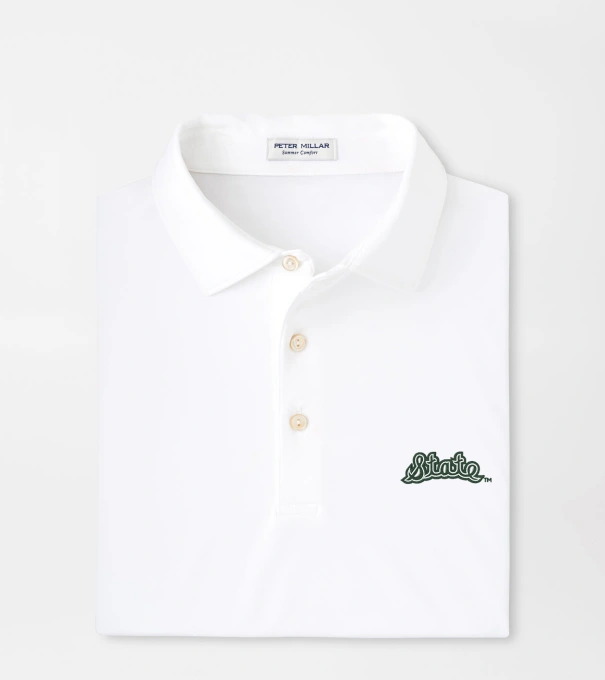 Michigan State Vault Solid Performance Jersey Polo in White