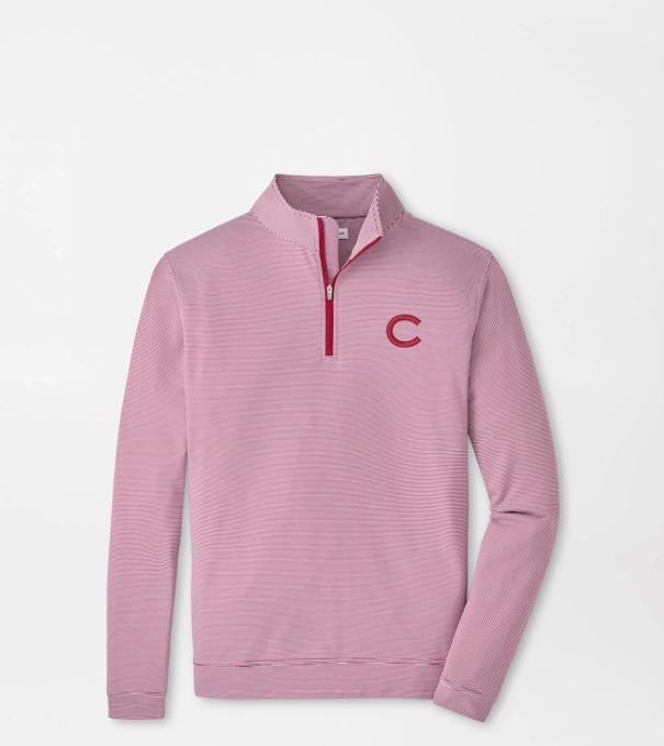 Colgate Perth Sugar Stripe Performance Quarter-Zip in Maroon2/White
