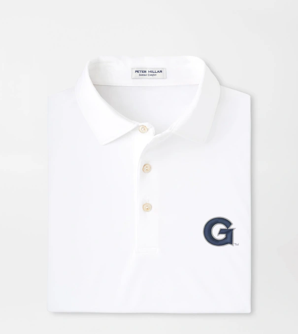 Georgetown Solid Performance Jersey Polo in White