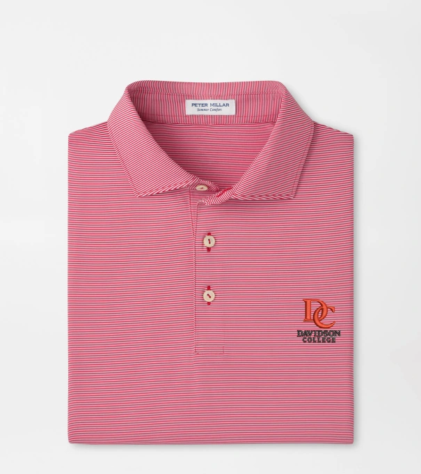 Davidson Jubilee Stripe Performance Polo in Red3