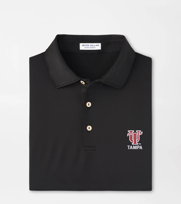 Tampa Solid Performance Jersey Polo in Black