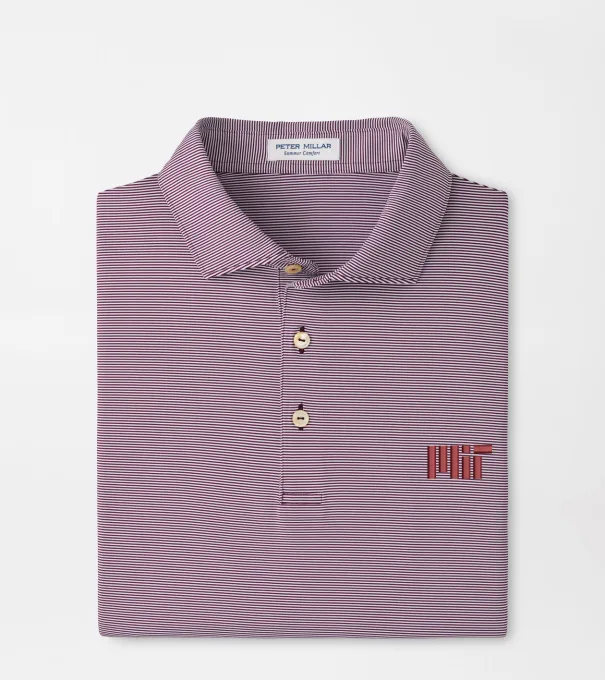 MIT Jubilee Stripe Performance Polo in Maroon3