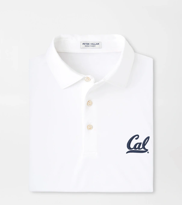 University of California Berkeley Solid Performance Jersey Polo in White