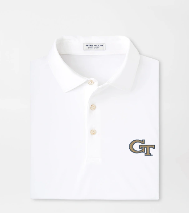 Georgia Tech Solid Performance Jersey Polo in White