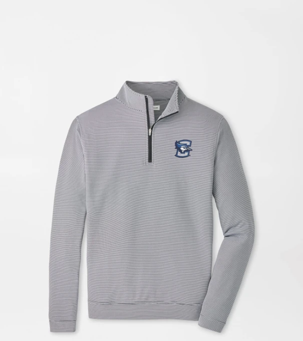Creighton Perth Sugar Stripe Performance Quarter-Zip in Black/White